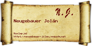 Neugebauer Jolán névjegykártya